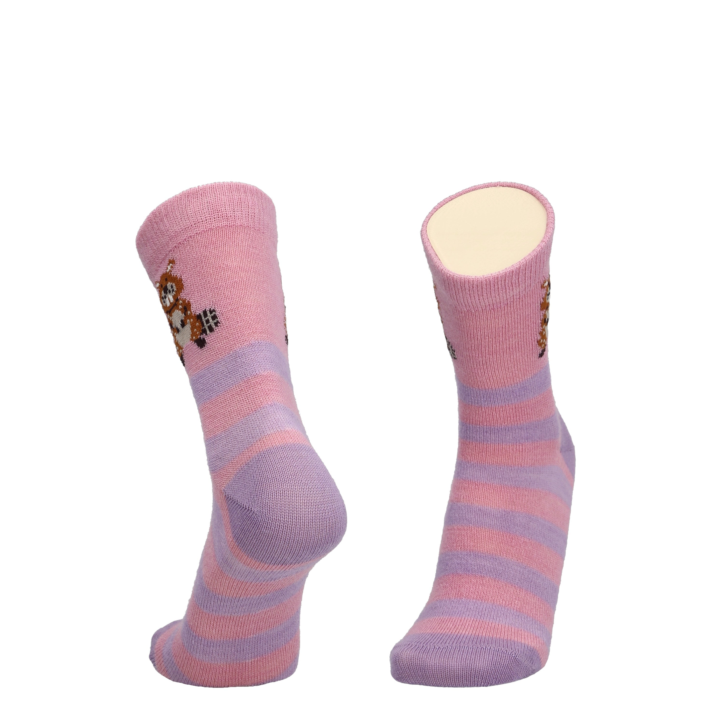 Beaver stripe - Children's merino wool socks for dressing up