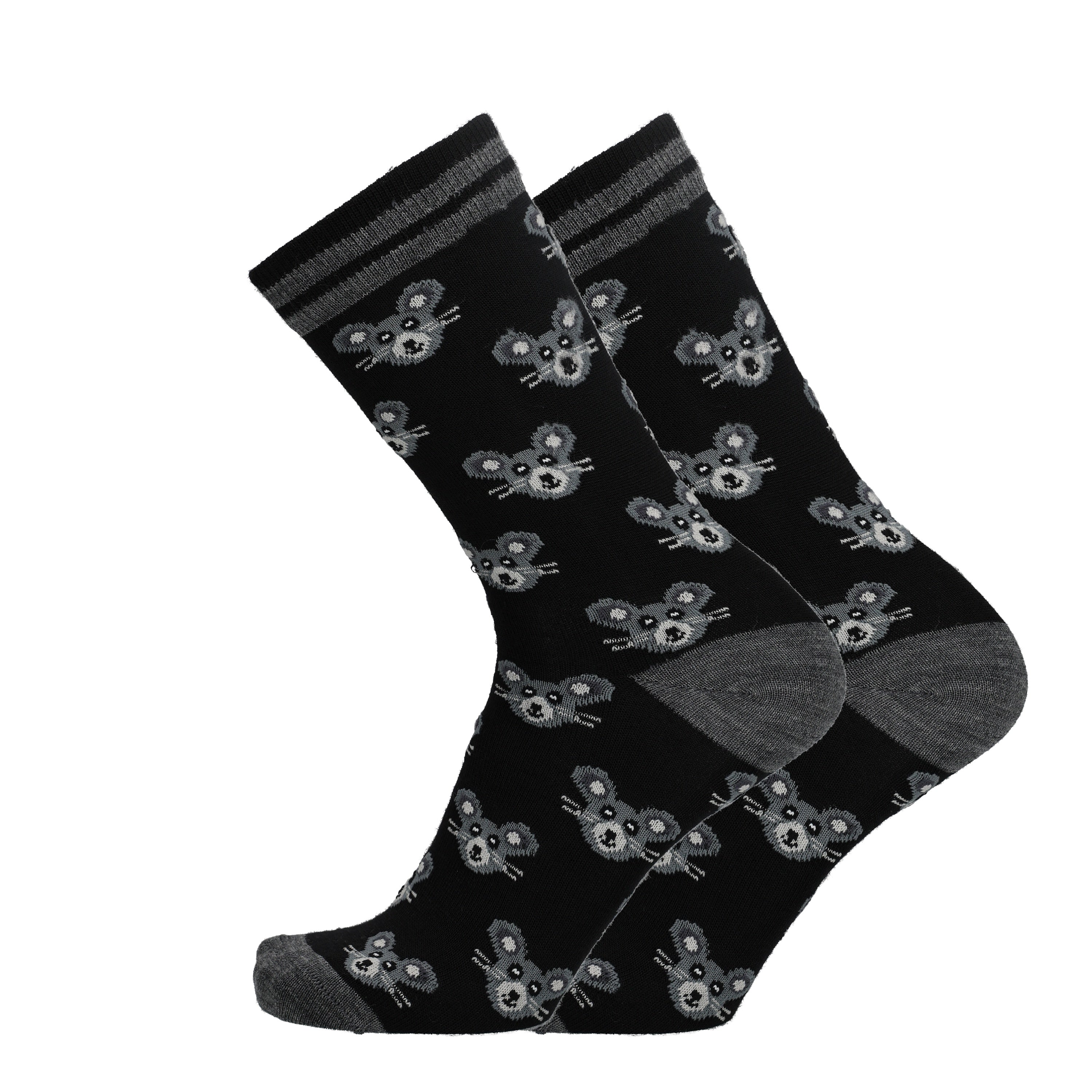 Mouse - patterned socks, merino wool