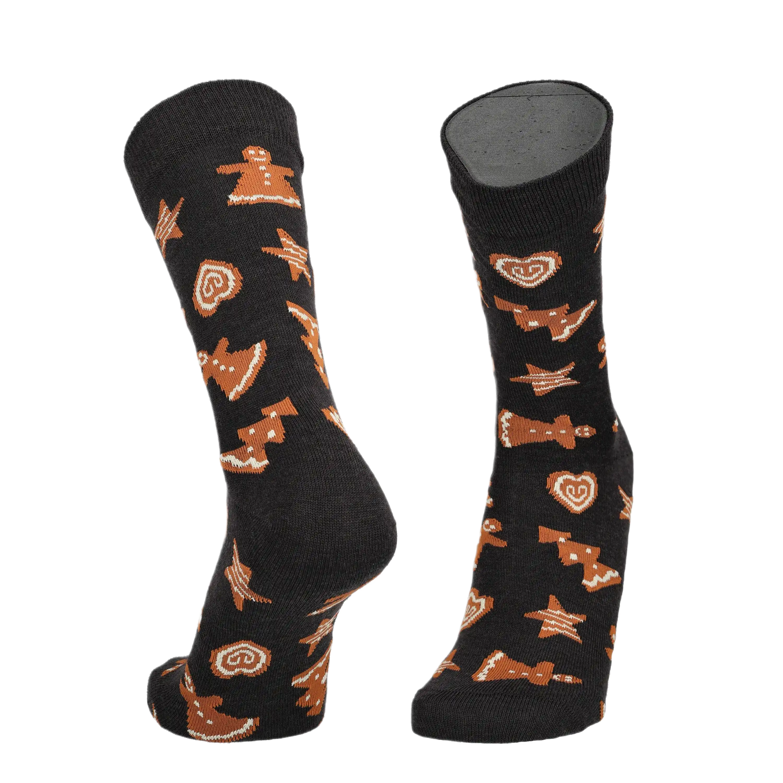 Lebkuchen - gemusterte Socken, Merinowolle 