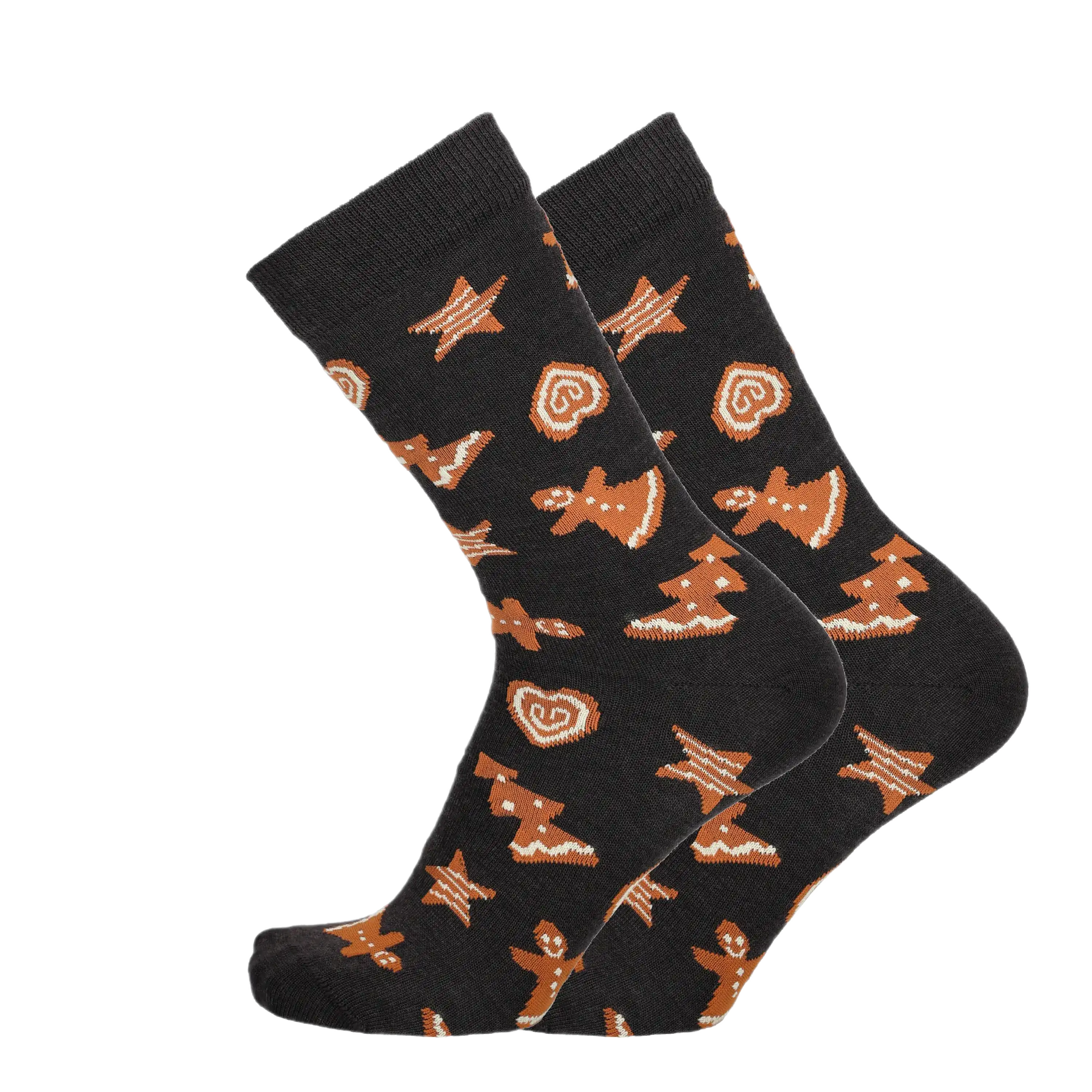 Lebkuchen - gemusterte Socken, Merinowolle 