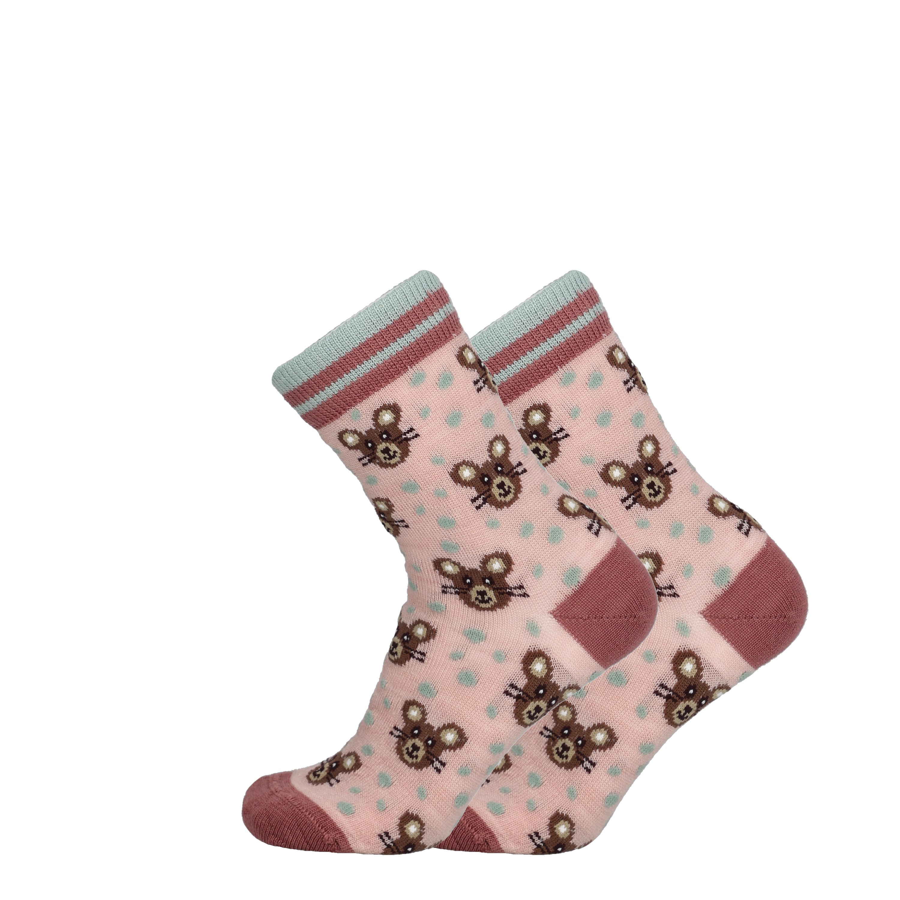 Mouse - Children's merino wool socks for dressing 
