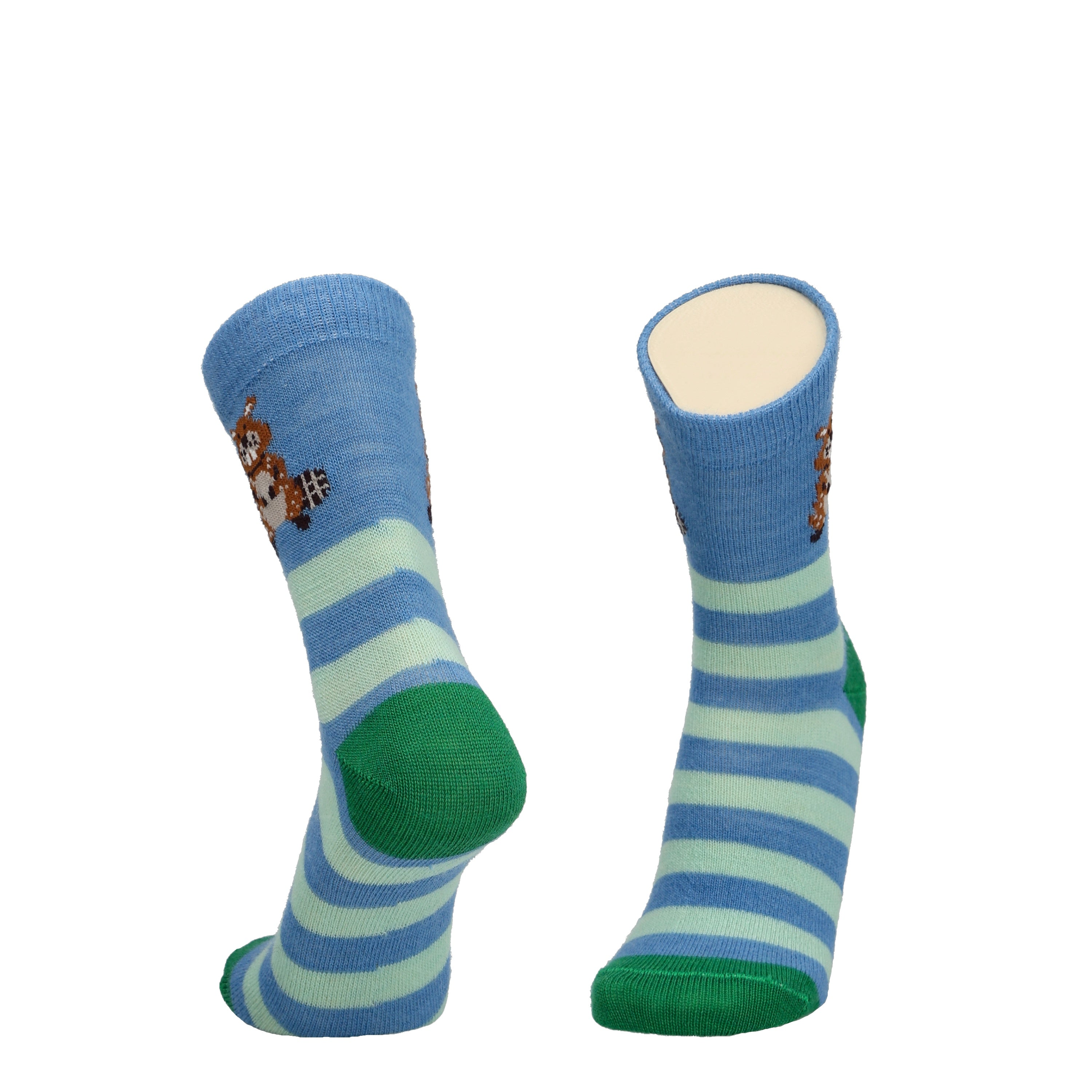 Beaver stripe - Children's merino wool socks for dressing up 