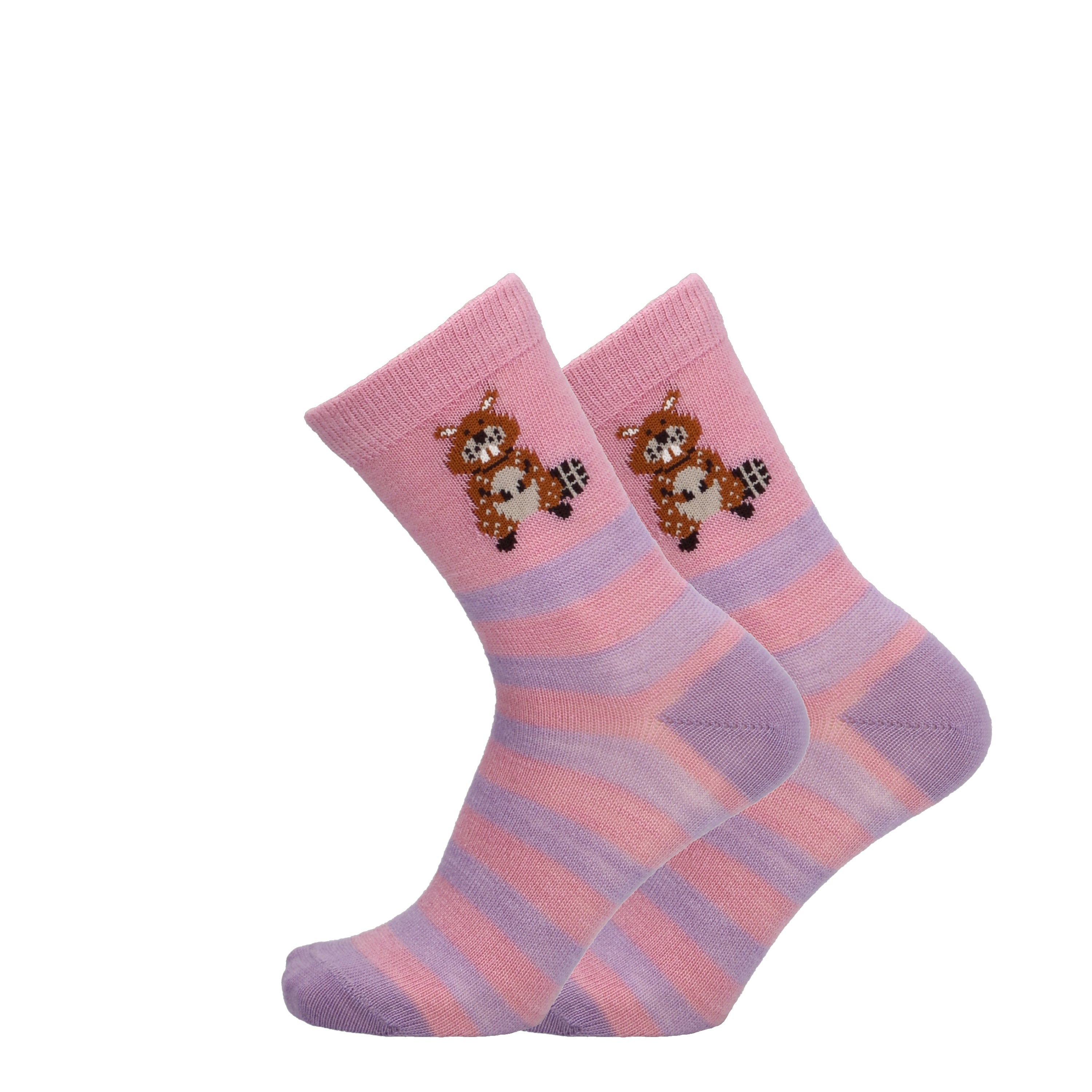 Beaver stripe - Children's merino wool socks for dressing up 